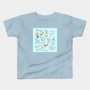 Kawaii drinks time Kids T-Shirt